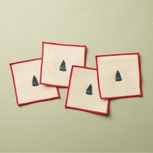 4pc Trim Cloth Napkins Natural/Red - Hearth & Hand with Magnolia,